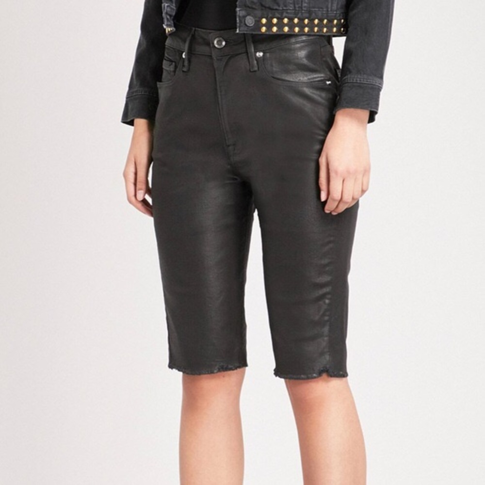 NWT Good American Bermuda Short Leather Like